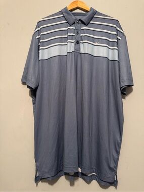 Callaway Gray-Blue Striped Golf Polo